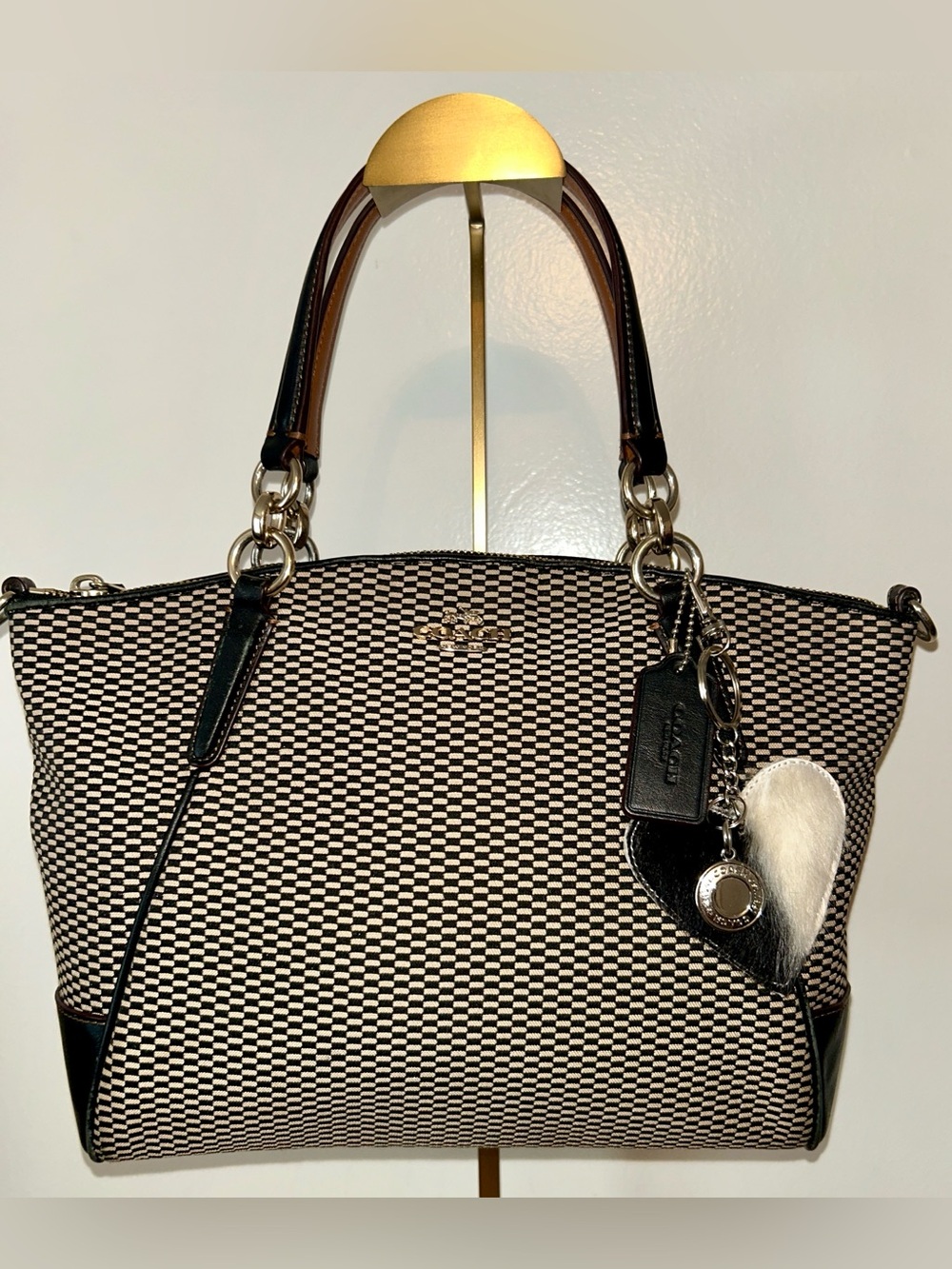 Coach Kelsey Satchel in Legacy Exploded Jacquard .